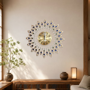 Luxury Multi‑Gem Radial Wall Clock