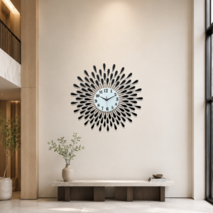 Rhinestone Radial Petal Art Wall Clock