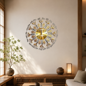 Luxury Floral Radial Wall Clock