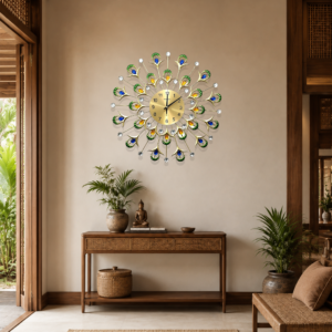 Colorful Peacock‑Eye Radial Wall Clock
