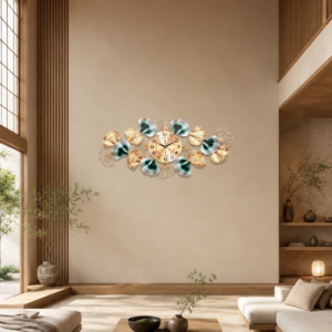 Circular Ring Ginkgo Decor Wall Clock