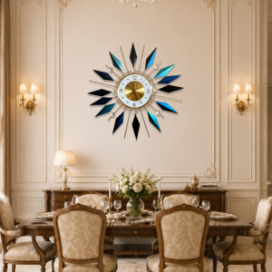 Mid‑Century Geometric Starburst Clock